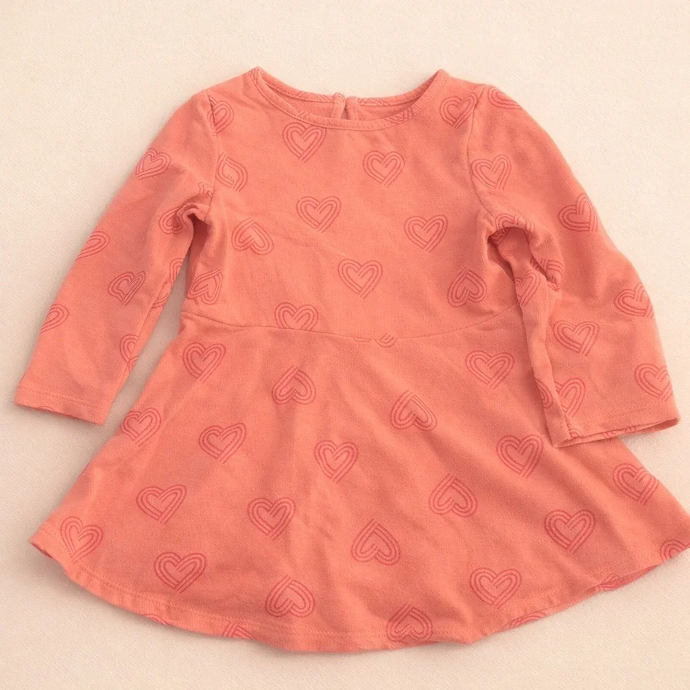 Cat & Jack Toddler 18M Dress Bundle Unicorn Heart Print Long Sleeve